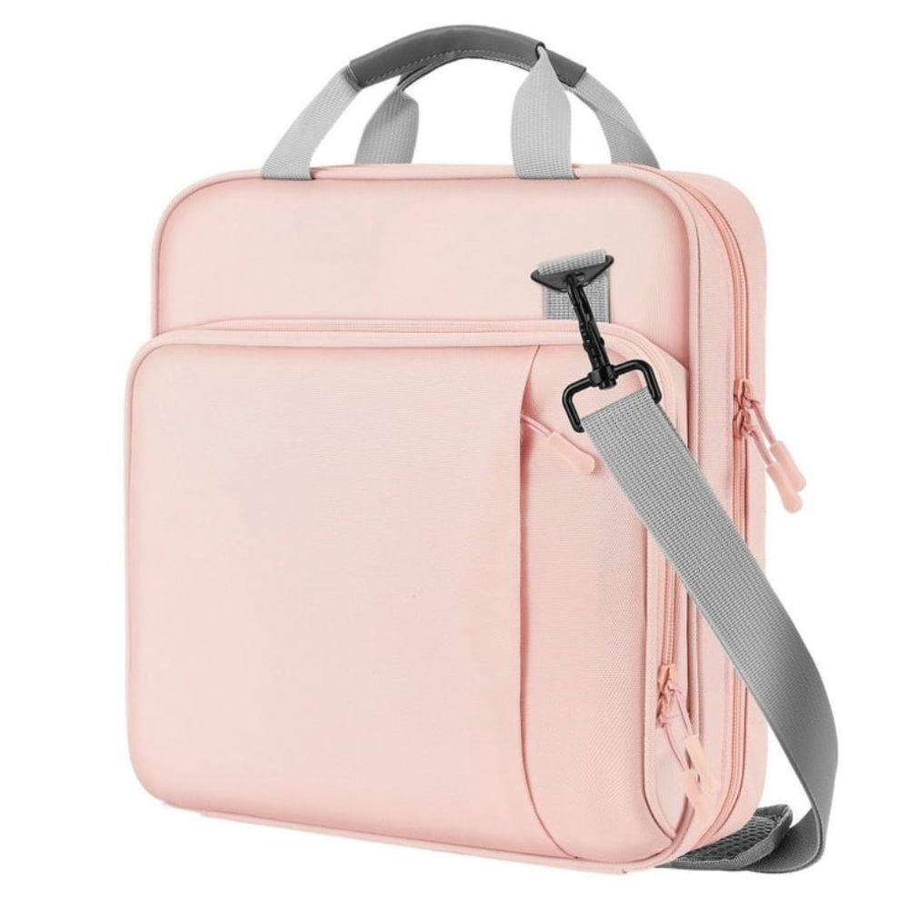 MoKo Pink Zipper Binder with Strap used with stains FINALLY PRICE